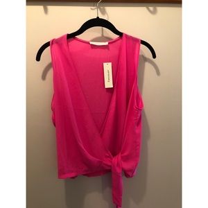Francescas Pink Wrap Top - S